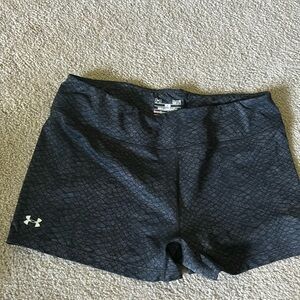 Under armor spandex shorts. Size large. Snake pattern. Charcoal grey.